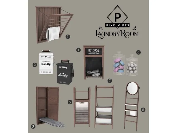 Alpha Laundry Room by pixelvibes - The Sims 4 Custom Content