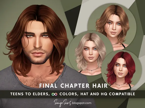 Alpha Final Chapter hair for man by simsfinds - The Sims 4 Custom Content