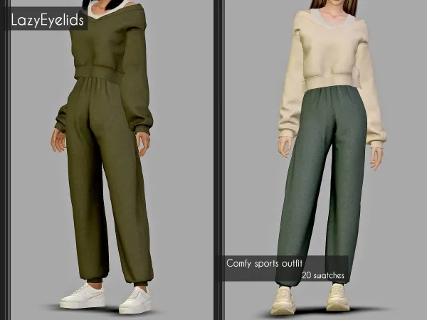 Alpha Comfy sports outfit by lazyeyelids - The Sims 4 Custom Content