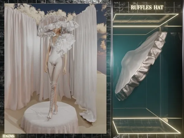 Alpha ruflles Hat - The Sims 4 Custom Content