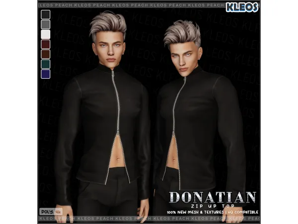 Mix Donatian Zip Up Top by smsims - The Sims 4 Custom Content