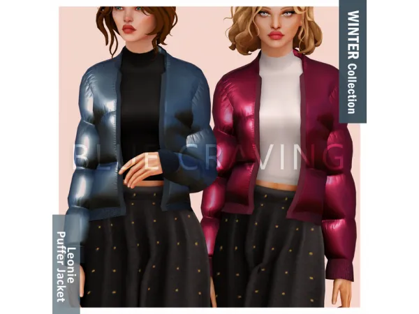 Alpha Blue Craving Leonie Puffer Jacket by bluecraving - The Sims 4 Custom Content