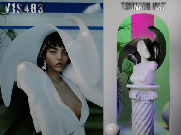 Alpha tsunami hat by v1s4g3 - The Sims 4 custom content