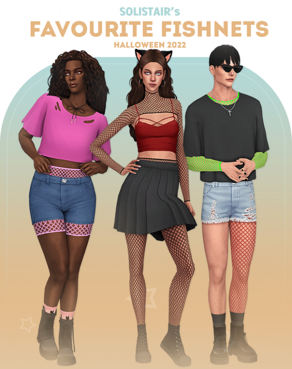 Maxis Match Halloween 2022 Favourite Fishnets by simsfinds - The Sims 4 Custom Content