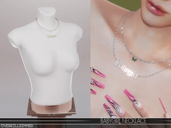Alpha Babygirl necklace by overkillsimmer - The Sims 4 Custom Content
