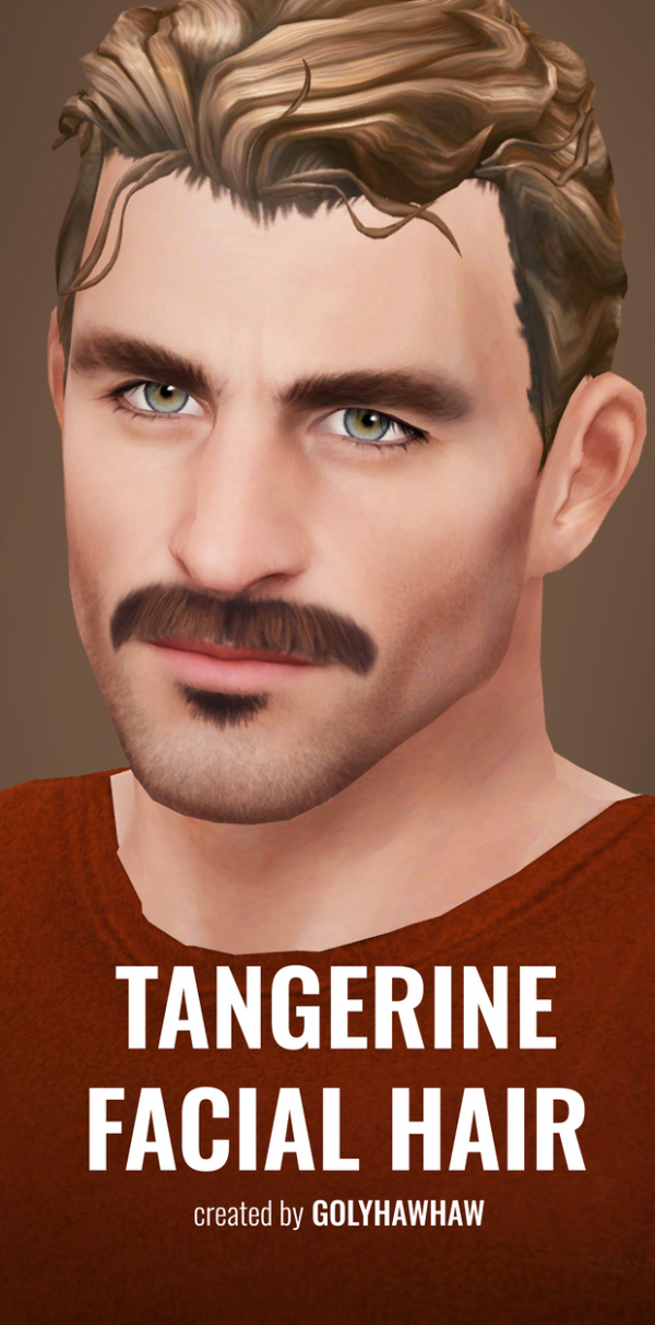 Mix TANGERINE FACIAL HAIR by simsfinds - The Sims 4 Custom Content