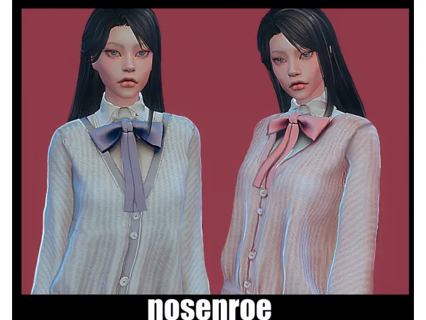 Alpha Sasha cardigan by nosenroe - The Sims 4 Custom Content