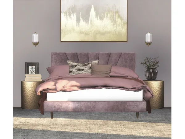 Alpha elvet Art Deco Bed - The Sims 4 Custom Content