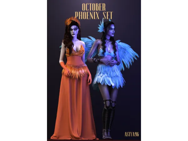 Alpha October Collection 2022 Phoenix Set - The Sims 4 Custom Content
