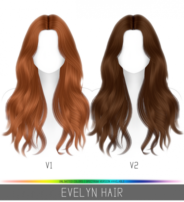 Alpha EVELYN HAIR by simsfinds - The Sims 4 Custom Content