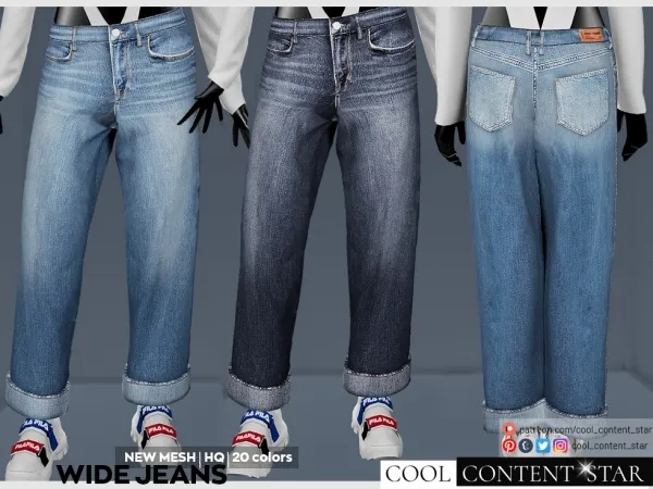Alpha WIDE JEANS cool_content_star by cool_content_star - The Sims 4 Custom Content