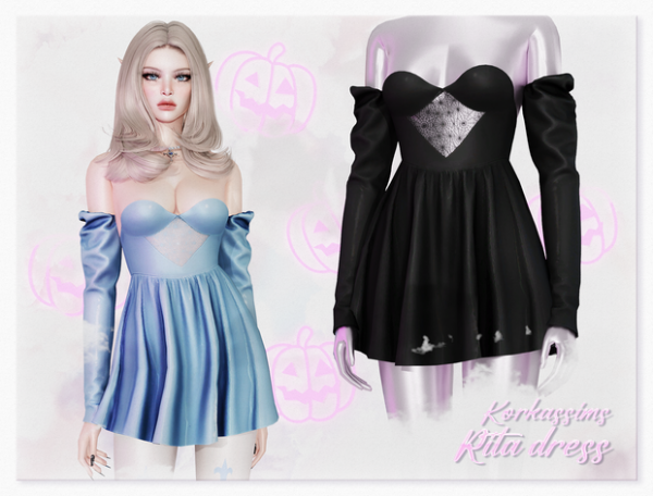 Alpha Rita dress by simsfinds - The Sims 4 Custom Content