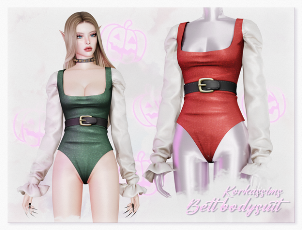 Alpha Belt bodysuit by simsfinds - The Sims 4 Custom Content