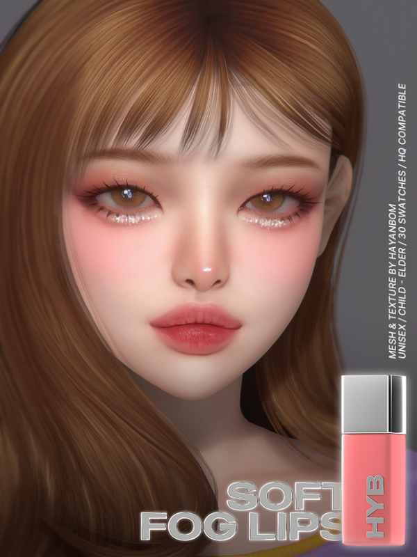 Alpha [HYB] SOFT FOG LIPS by simsfinds - The Sims 4 Custom Content