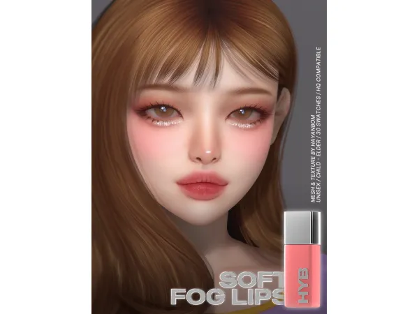 Alpha [HYB] SOFT FOG LIPS - The Sims 4 Custom Content