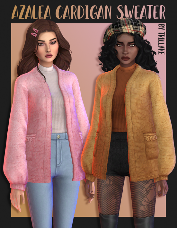 Maxis Match Azalea Cardigan Sweater by simsfinds - The Sims 4 Custom Content