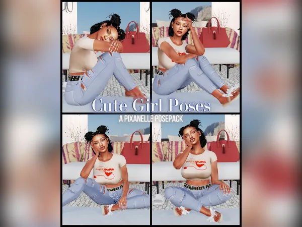 Alpha Pixanelle Cute Girl Poses by pixanelle - The Sims 4 Custom Content