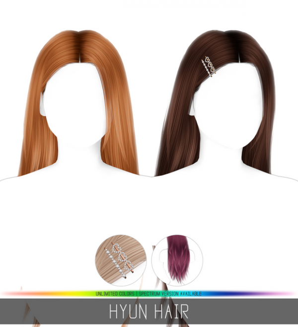 Alpha HYUN HAIR by simsfinds - The Sims 4 Custom Content