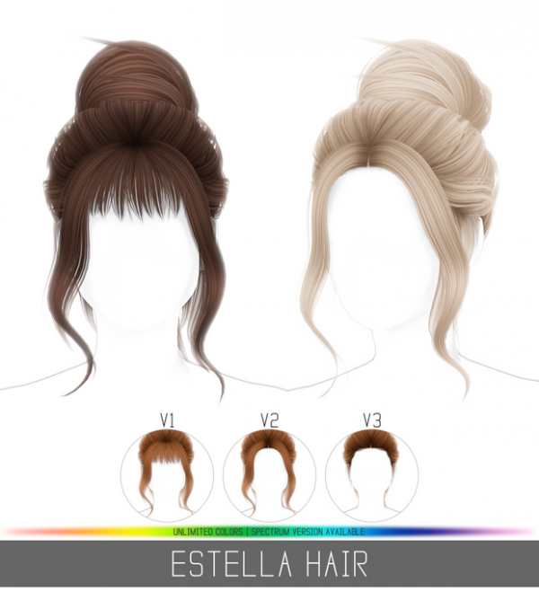 Alpha ESTELLA HAIR by simsfinds - The Sims 4 Custom Content
