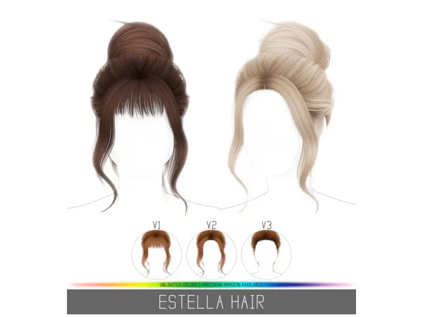 Alpha ESTELLA HAIR by simpliciaty - The Sims 4 Custom Content