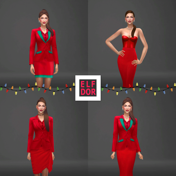 Alpha 2022 Christmas Party Set by elfdor - The Sims 4 Custom Content