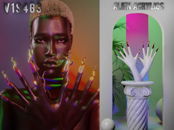 Alpha alien acrylics by v1s4g3 - The Sims 4 custom content