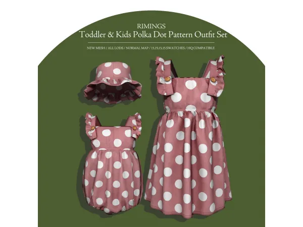 Polka Dot Pattern Outfit Set by RIMINGS