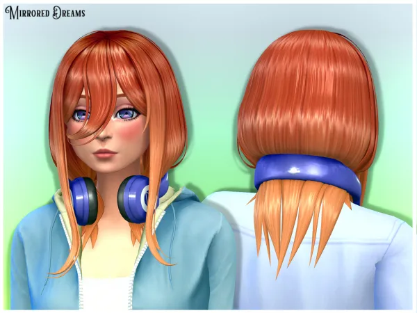 Maxis Match Miku Hair by mirroreddreamscc - The Sims 4 Custom Content