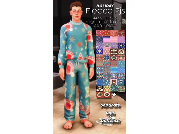 Maxis Match Holiday Fleece Pjs (BGC) - The Sims 4 Custom Content