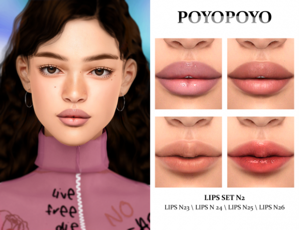 Alpha LIPS SET N2 Lips N23 Lips N24 Lips N25 Lips N26 by simsfinds - The Sims 4 Custom Content
