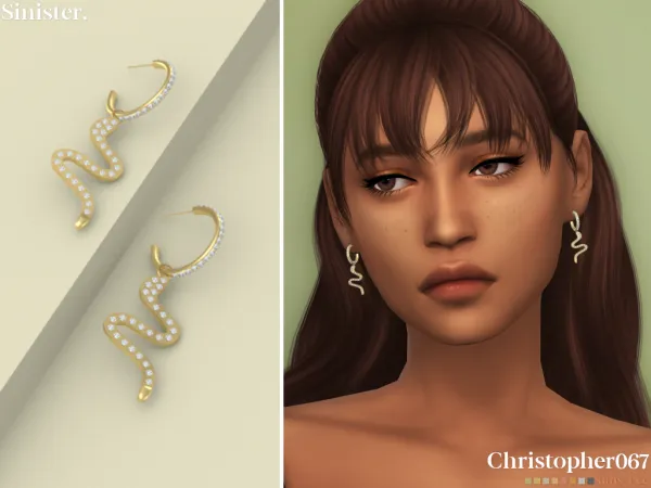 Mix SINISTER EARRINGS by simsfinds - The Sims 4 Custom Content
