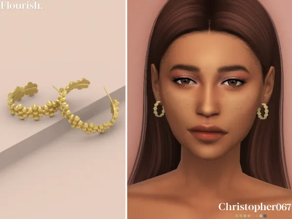 Alpha FLOURISH NECKLACE EARRINGS by simsfinds - The Sims 4 Custom Content