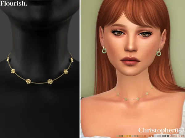 Mix FLOURISH NECKLACE by simsfinds - The Sims 4 Custom Content