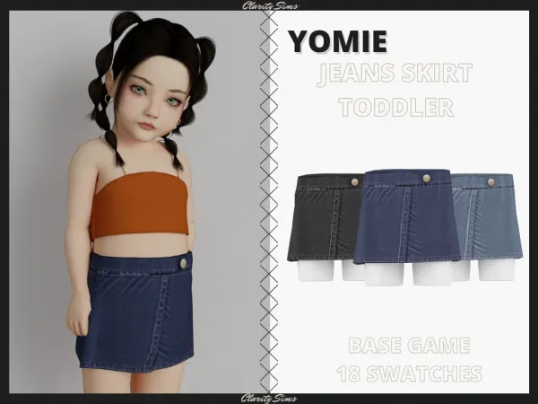 Alpha Yomie Jeans Skirt Toddler - The Sims 4 Custom Content