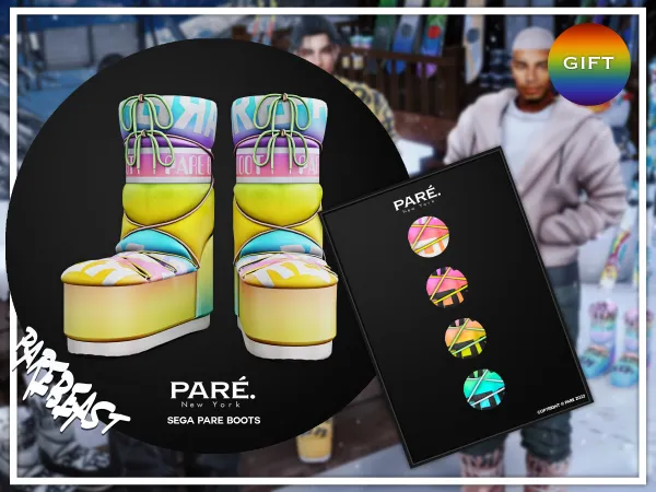 Alpha PARE Sega Pare Boots Pride Edition by bergdorfsims - The Sims 4 Custom Content