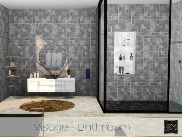 Alpha Visage Bathroom by simsfinds - The Sims 4 Custom Content