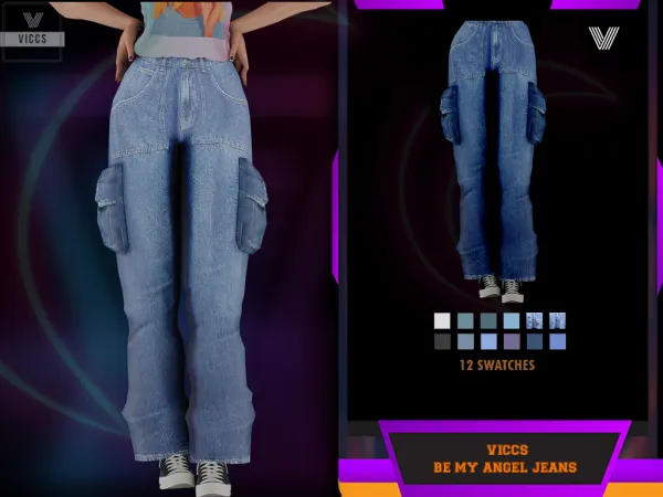 Alpha VICCS_ BE MY ANGEL JEANS (TEEN ELDER) by viccs - The Sims 4 Custom Content
