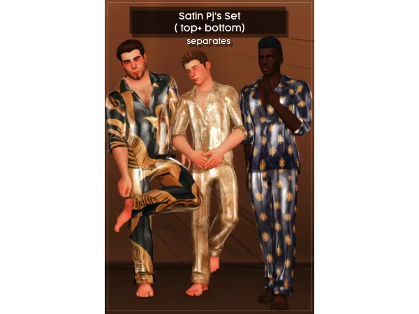 Maxis Match Satin Pjs Set Separates (bgc) by CreamLatteDream - The Sims 4 Custom Content