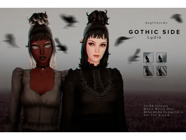Maxis Match GOTHIC SIDE SET Lydia by daylifesims - The Sims 4 Custom Content