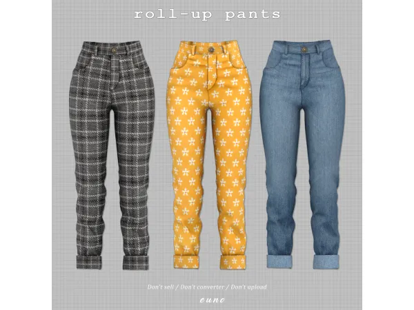roll-up pants by euno sims