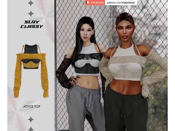 Alpha SC146 JOYCE TOP by slayclassy - The Sims 4 Custom Content