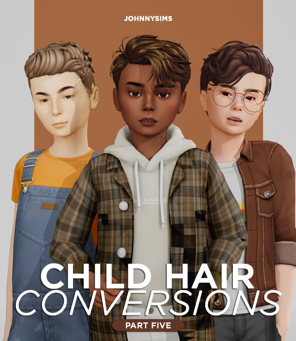 Maxis Match Child Hair Conversions Pt5 by simsfinds - The Sims 4 Custom Content