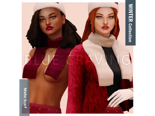 Alpha Blue Craving Mahe Scarf by bluecraving - The Sims 4 Custom Content