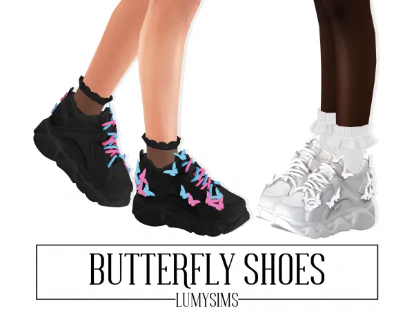 Alpha BUTTERFLY SHOES AF by lumysims - The Sims 4 Custom Content