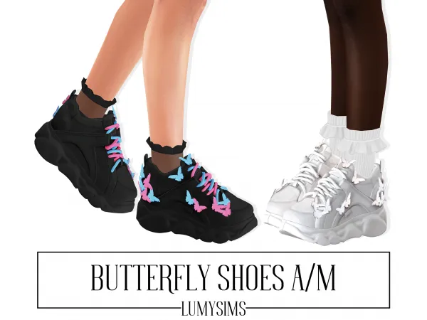 Alpha BUTTERFLY SHOES AM by lumysims - The Sims 4 Custom Content