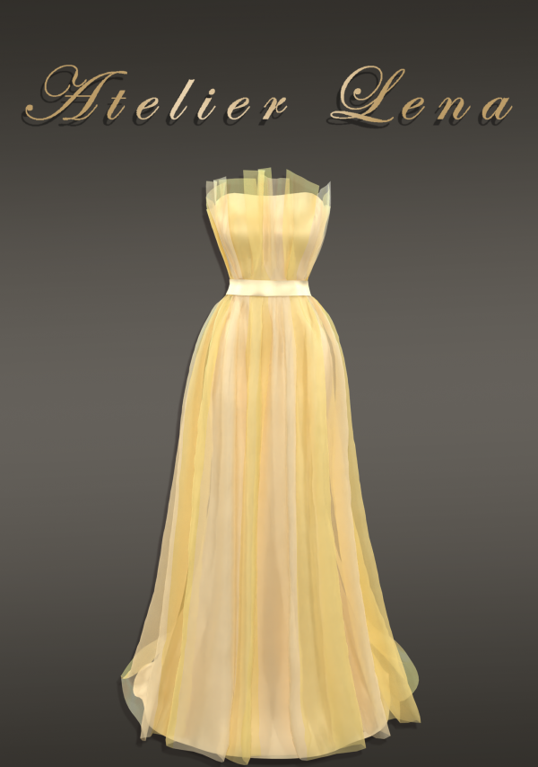 Alpha [Atelier Lena] Canary Dress by simsfinds - The Sims 4 Custom Content