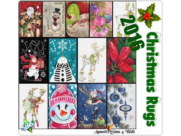 Mix Christmas Rugs 2016 by Annett's Sims 4 Welt ASW - The Sims 4 Custom Content