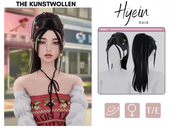 Mix Hyein Hair by The_Kunstwollen - The Sims 4 Custom Content