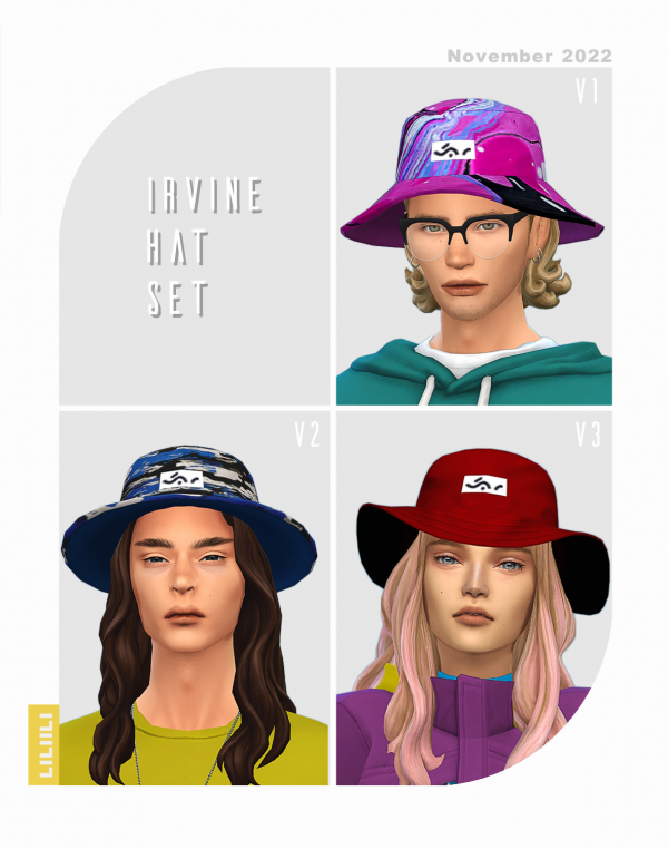 Mix lrvine Hat Set by simsfinds - The Sims 4 Custom Content