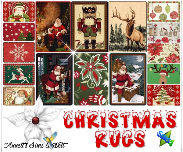 Mix Christmas Rugs by simsfinds - The Sims 4 Custom Content